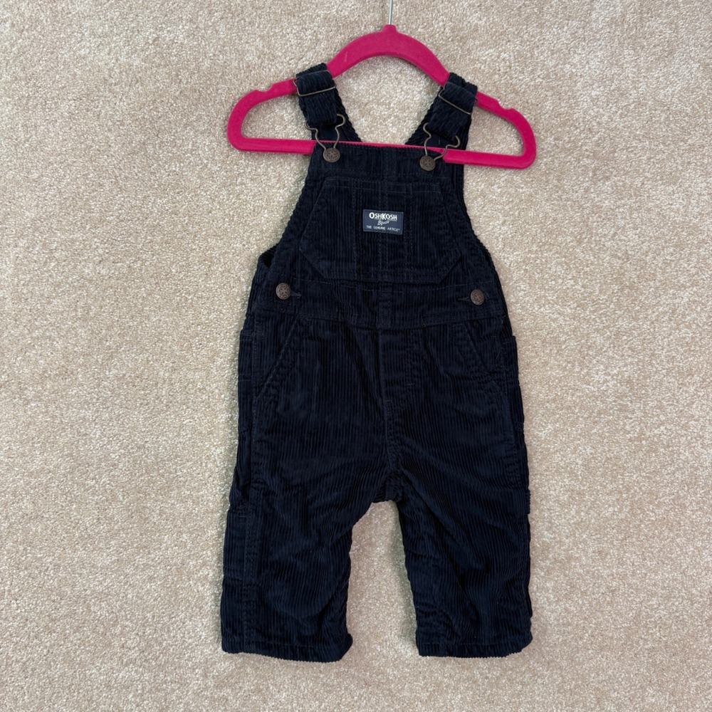 OSHKOSH Corduroy Overalls Kid's 6M Navy Blue Vestbak Carpenter Classic Heritage